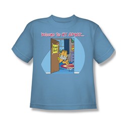 Garfield - Welcome To Myspace - Big Boys Carolina Blue S/S T-Shirt For Boys
