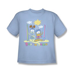 Garfield - Beach Bums - Big Boys Lt Blue S/S T-Shirt For Boys