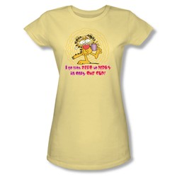 Garfield - From Zero To Perky - Juniors Banana S/S T-Shirt For Women