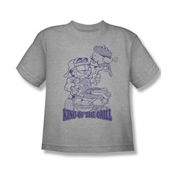 Garfield - King Of The Grill - Big Boys Ath. Heather S/S T-Shirt For Boys