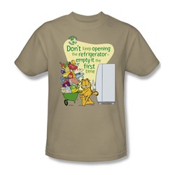 Garfield - Empty It - Adult Sand S/S T-Shirt For Men