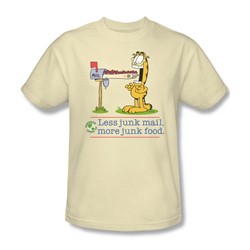 Garfield - Less Junk Mail - Adult Cream S/S T-Shirt For Men