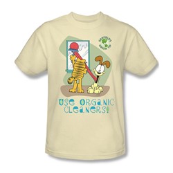 Garfield - Organic Cleaners - Adult Cream S/S T-Shirt For Men