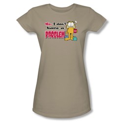 Garfield - No Problem Jrs Desert Sand S/S T-Shirt For Women