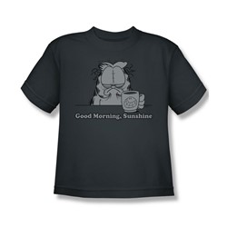 Garfield - Good Morning Sunshine - Big Boys Charcoal S/S T-Shirt For Boys