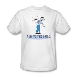 New To The Game - Adult White S/S T-Shirt For Men
