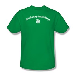Get Lucky In Ireland - Adult Green Ringer S/S T-Shirt For Men