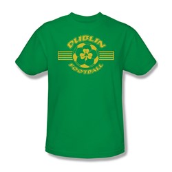 Dublin Football - Adult Green Ringer S/S T-Shirt For Men
