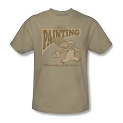 Pete'S Painting - Adult Natural S/S T-Shirt For Men