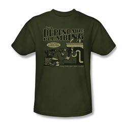 Dick'S Plumbing - Adult Military Green S/S T-Shirt For Men