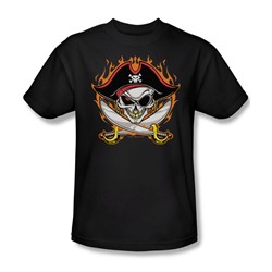 Pirate Skull - Adult Black S/S T-Shirt For Men