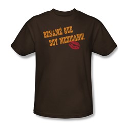 Besame Que Soy Mexicano - Adult Coffee S/S T-Shirt For Men