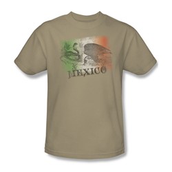 Mexico Flag Fade - Adult Sand S/S T-Shirt For Men
