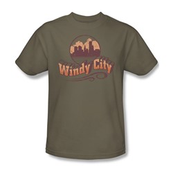 Windy City - Adult Khaki S/S T-Shirt For Men