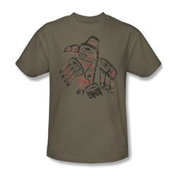 Tribal Eagle - Adult Safari Green S/S T-Shirt For Men
