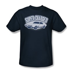 Super Charged - Adult Navy S/S T-Shirt For Men