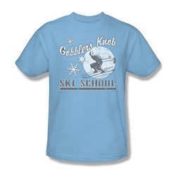 Gobblers Knob Ski School - Adult Light Blue S/S T-Shirt For Men