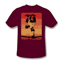 Skater On Rail - Adult Cardinal S/S T-Shirt For Men