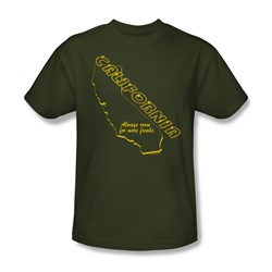 California Freaks - Adult Military Green S/S T-Shirt For Men