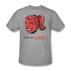 Girls Are Evil - Adult Heather S/S T-Shirt For Men