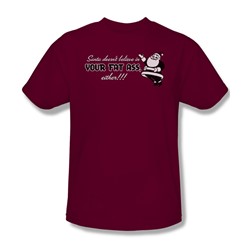 Santa Doesn'T Believe - Adult Cardinal S/S T-Shirt For Men