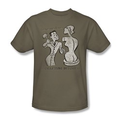 Crafting Bitches - Adult Safari Green S/S T-Shirt For Men