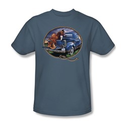 Horse With Truck - Adult Slate S/S T-Shirt For Men