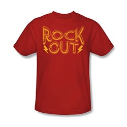 Rock Out - Adult Red S/S T-Shirt For Men