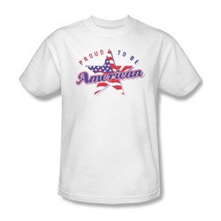 Proud To Be An American - Adult White S/S T-Shirt For Men