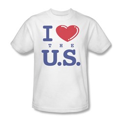 I Love The U.S. - Adult White S/S T-Shirt For Men
