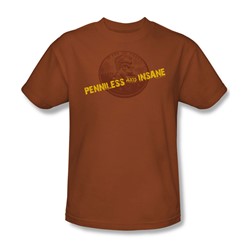 Penniless And Insane - Adult Texas Orange S/S T-Shirt For Men