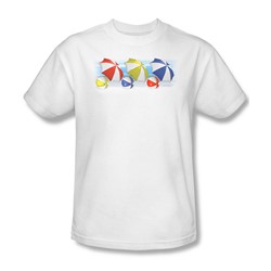 Umbrellas And Beachballs - Adult White S/S T-Shirt For Men