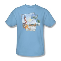 Postcards - Adult Light Blue S/S T-Shirt For Men