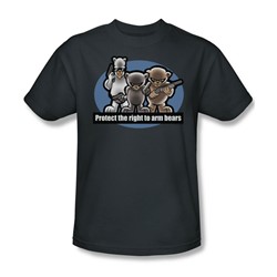 Right To Arm Bears - Adult Charcoal S/S T-Shirt For Men