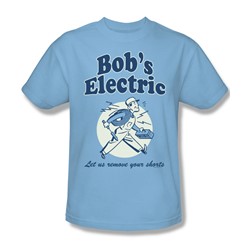Bob'S Electric - Adult Light Blue S/S T-Shirt For Men