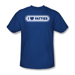 I Heart Fatties - Adult Royal Blue S/S T-Shirt For Men