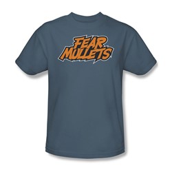 Fear Mullets - Adult Slate S/S T-Shirt For Men