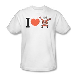 I Heart Santa - Adult White S/S T-Shirt For Men