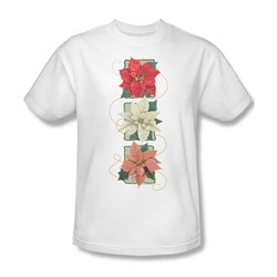 Poinsettias - Adult White S/S T-Shirt For Men