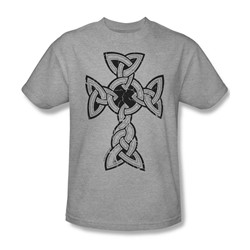 Knotted Celtic Cross - Adult Heather S/S T-Shirt For Men