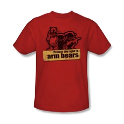 Arm Bears - Adult Red S/S T-Shirt For Men