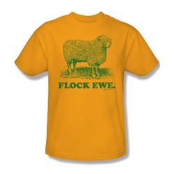 Flock Ewe - Adult Gold S/S T-Shirt For Men