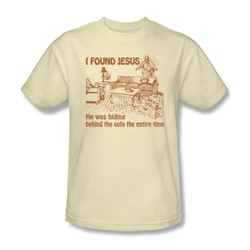 I Found Jesus - Adult White S/S T-Shirt For Men
