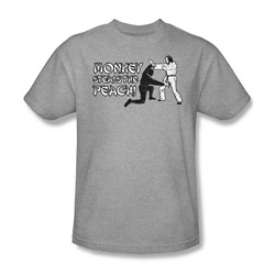 Monkey Steals The Peach - Adult Heather S/S T-Shirt For Men