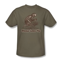 Rhesus Loves You - Adult Khaki S/S T-Shirt For Men