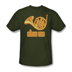 Blow Me - Adult Military Green S/S T-Shirt For Men