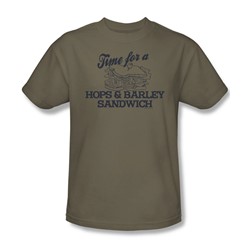 Hops And Barley - Adult Khaki S/S T-Shirt For Men