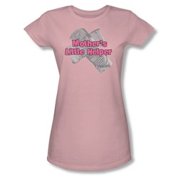 Mothers Helper - Juniors Pink Sheer Cap Sleeve T-Shirt For Women