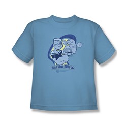 Popeye - Don'T Mess With Me - Big Boys Carolina Blue S/S T-Shirt For Boys