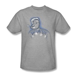 Popeye - Back Tat - Adult Heather S/S T-Shirt For Men
